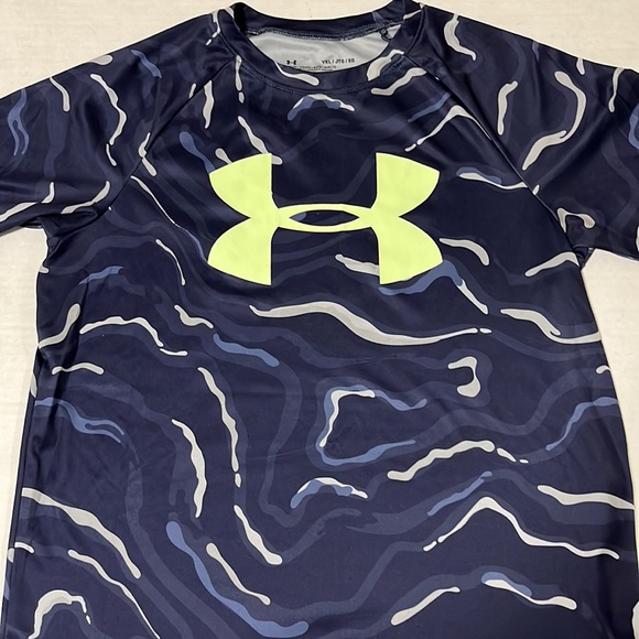 Under Armour Other - Under Armour Navy Blue and Gray Camo Heat Gear Loose Fit Boy’s T-shirt